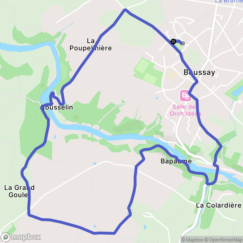 Boussay : carte du parcours de randonnée - France