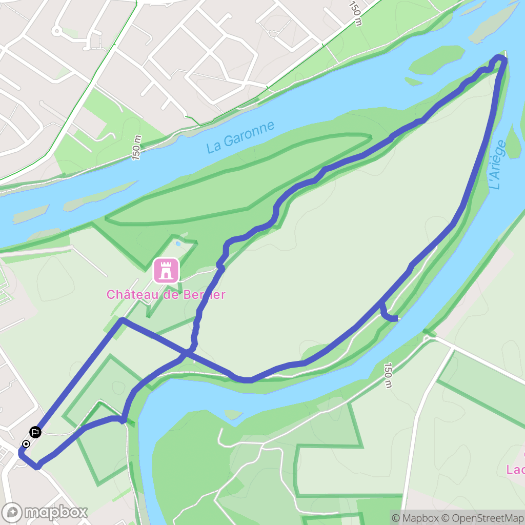 Pinsaguel : carte du parcours de randonnée - France