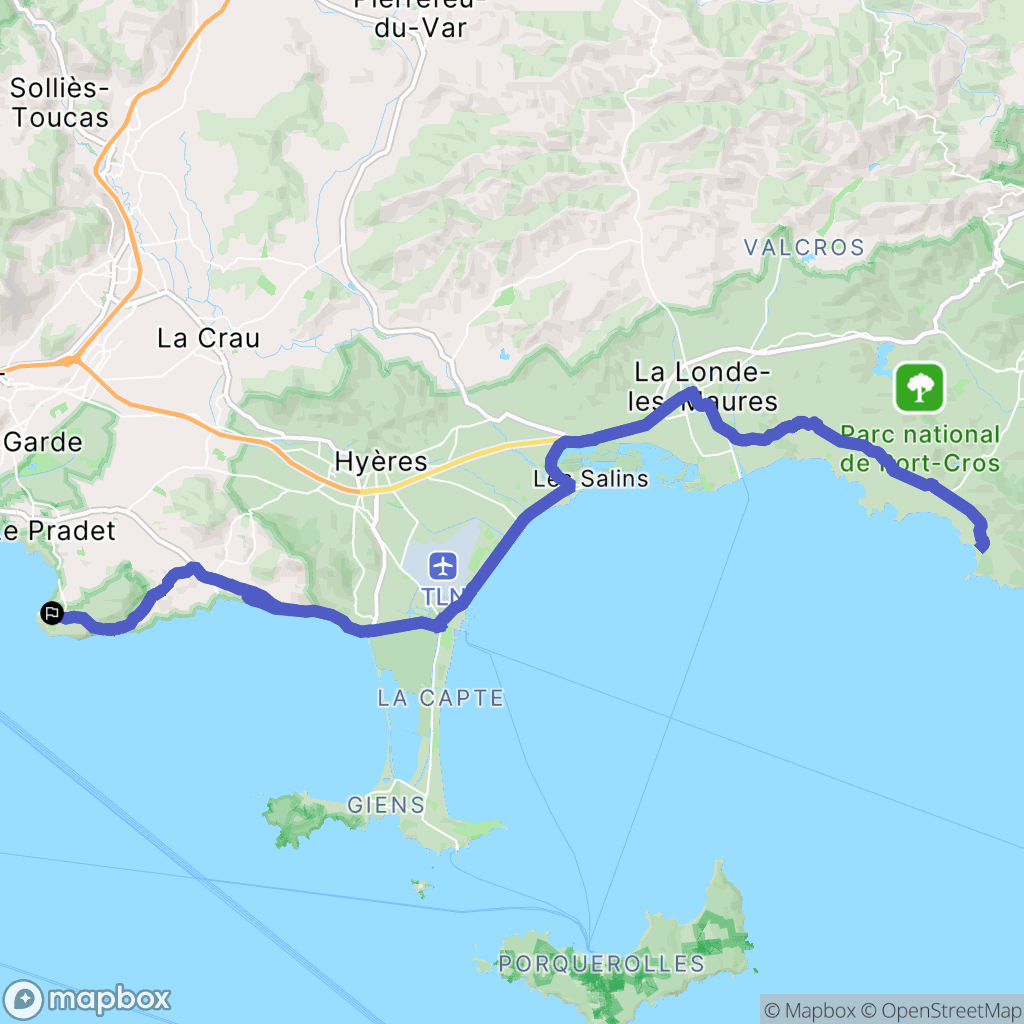 Le Pradet : carte du parcours de randonnée - France
