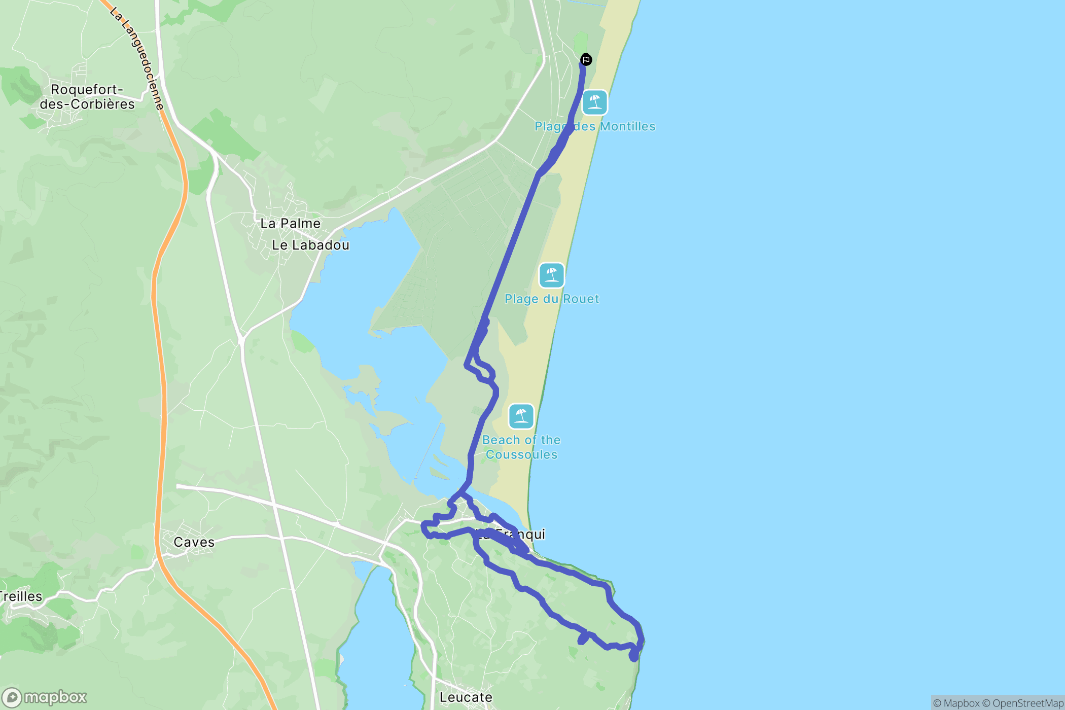 Port-la-Nouvelle : carte du parcours de randonnée - France