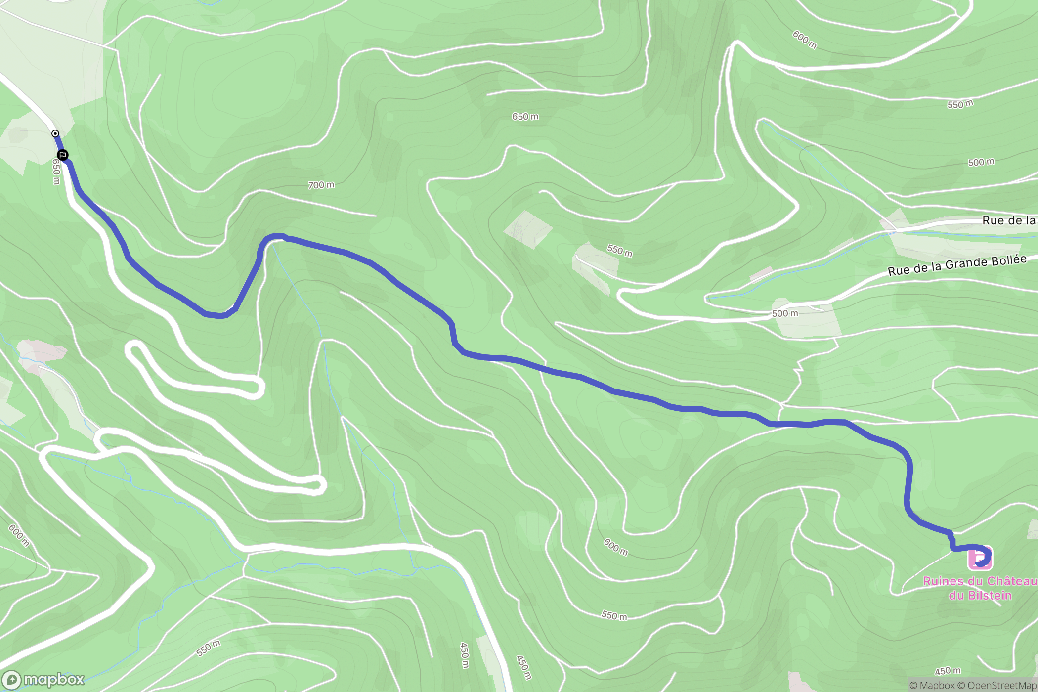 Urbeis : carte du parcours de randonnée - France