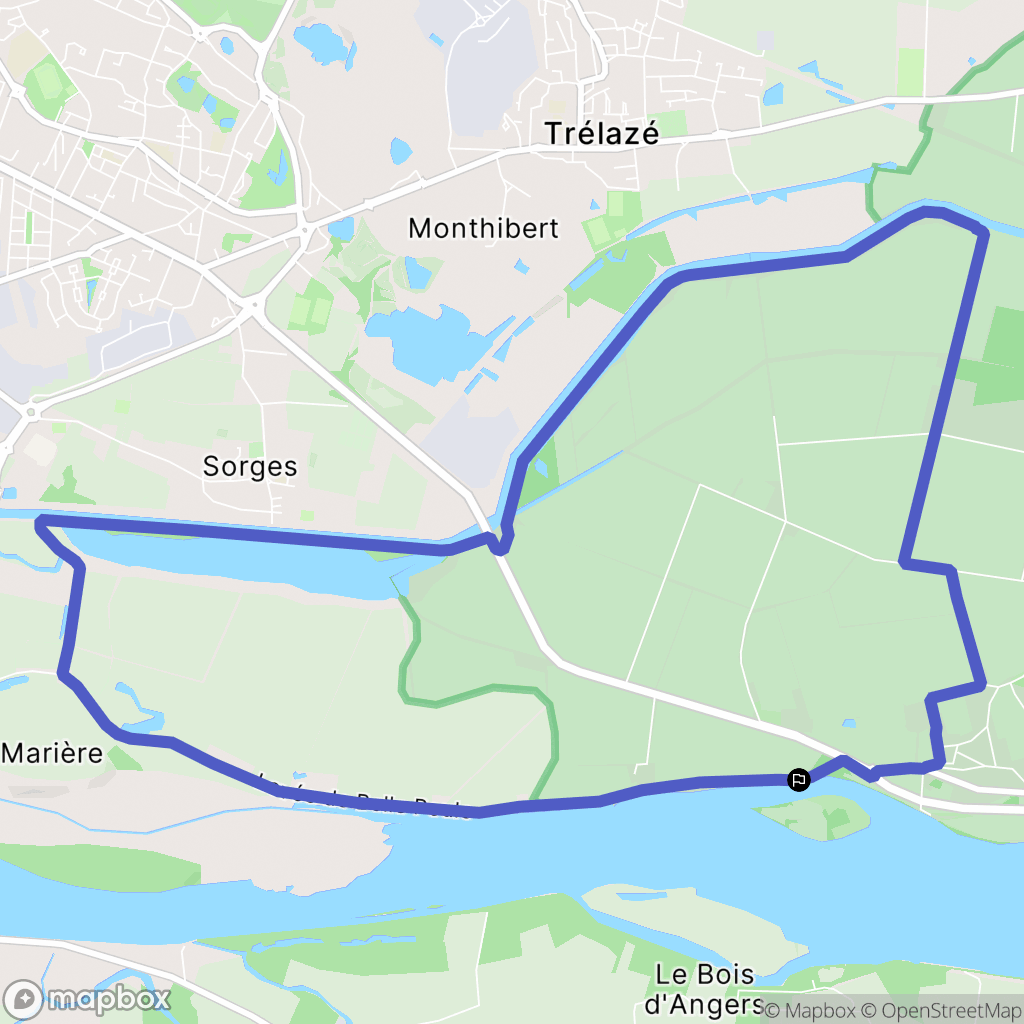 Loire-Authion : carte du parcours de randonnée - France