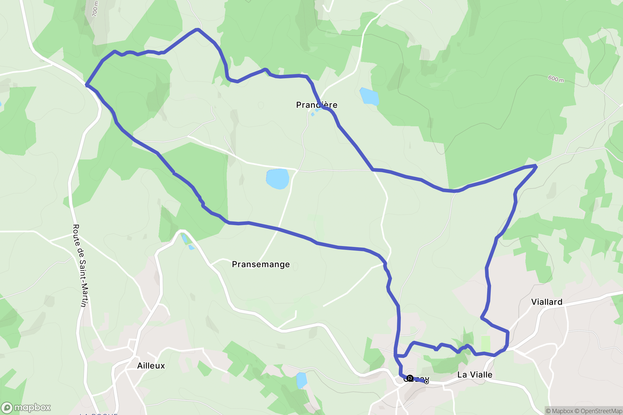 Cezay : carte du parcours de randonnée - France