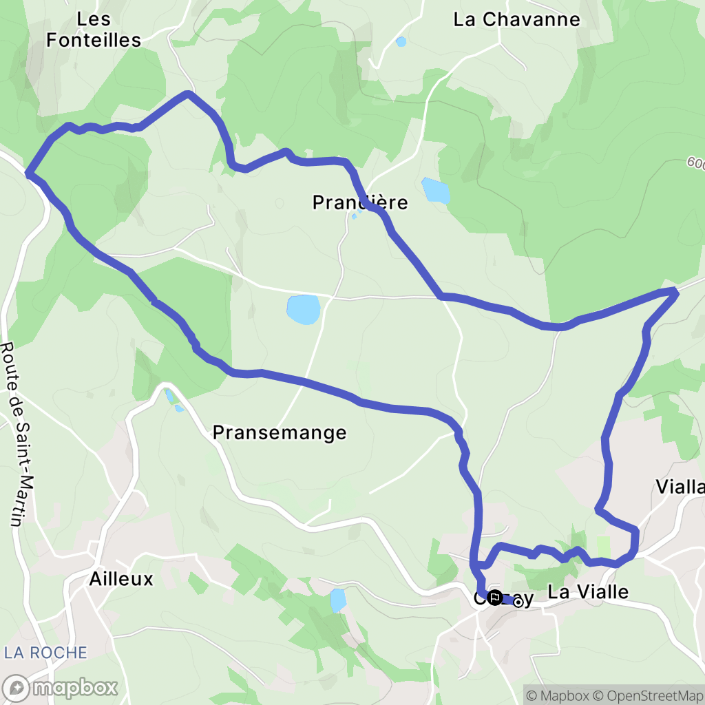 Cezay : carte du parcours de randonnée - France