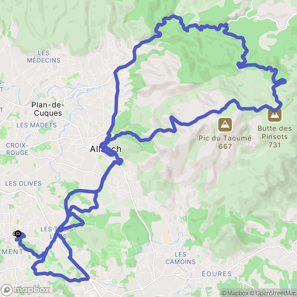 Marseille : carte du parcours de randonnée - France