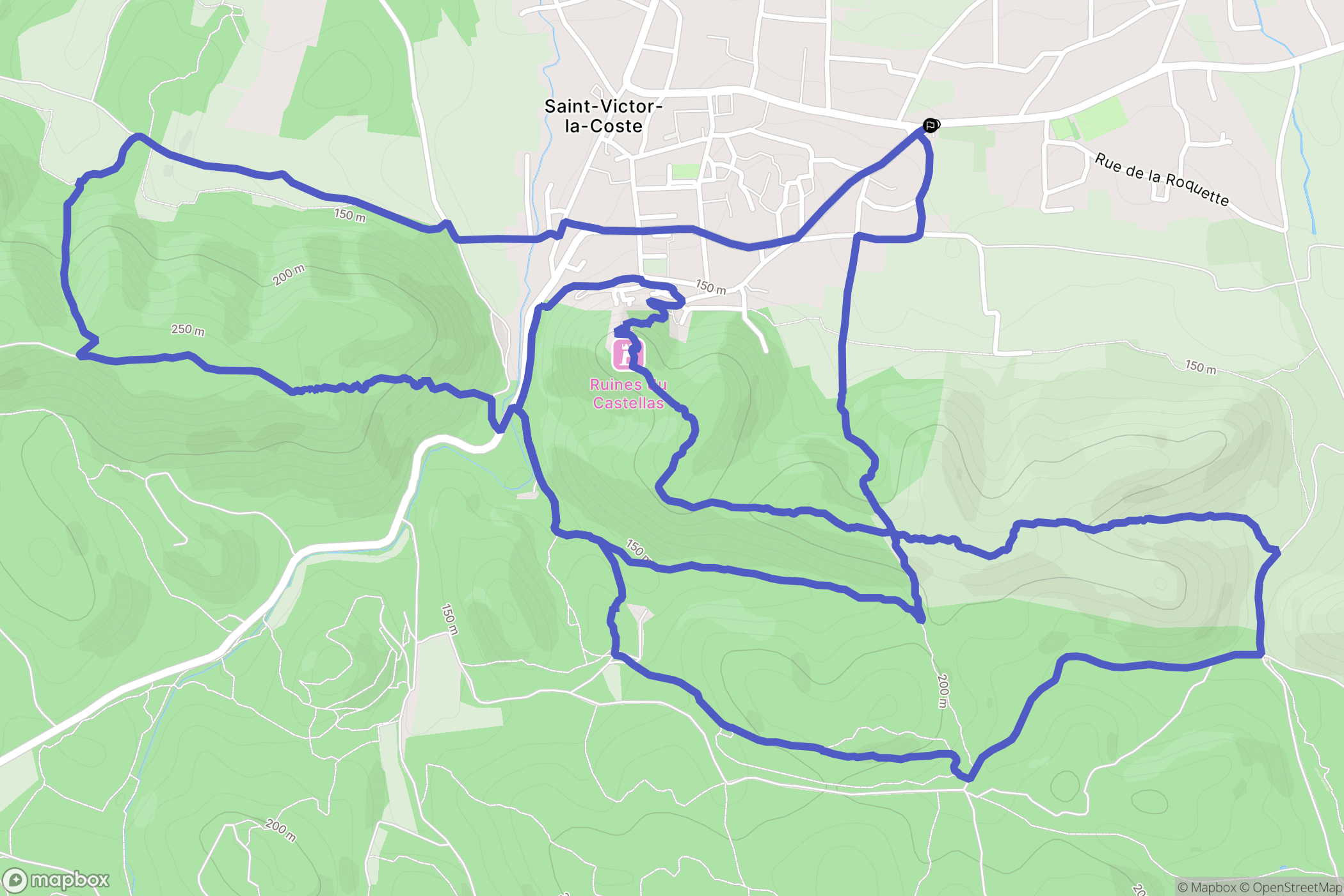 Saint-Victor-la-Coste : carte du parcours de randonnée - France