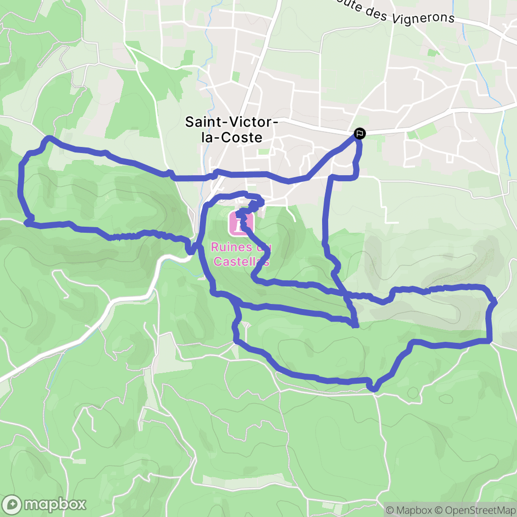 Saint-Victor-la-Coste : carte du parcours de randonnée - France