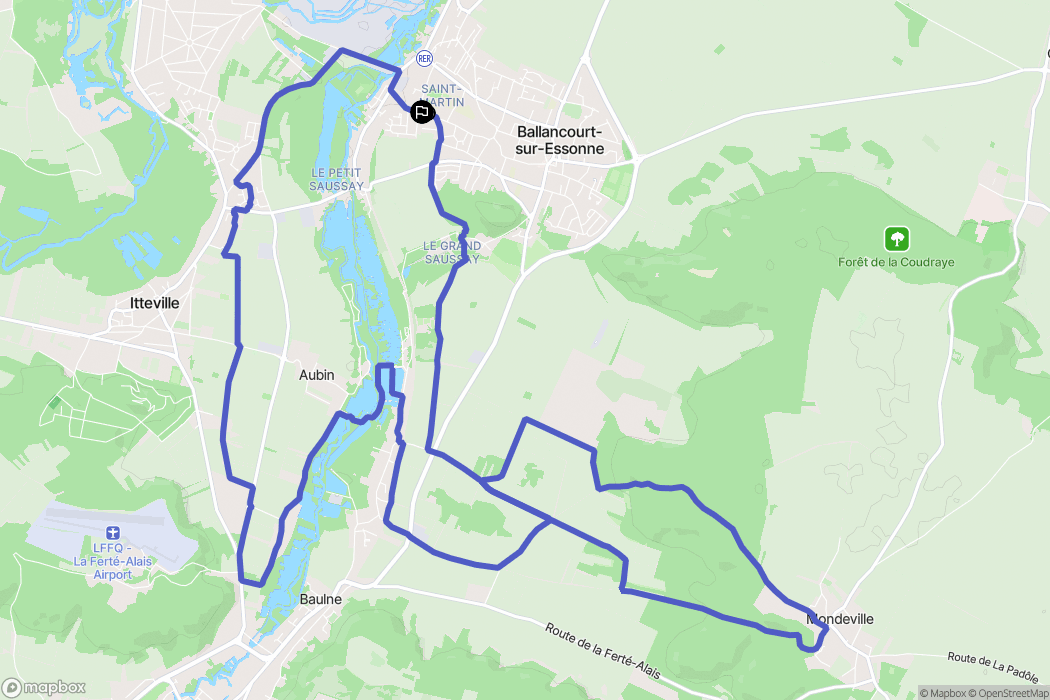 Ballancourt-sur-Essonne : carte du parcours de randonnée - France