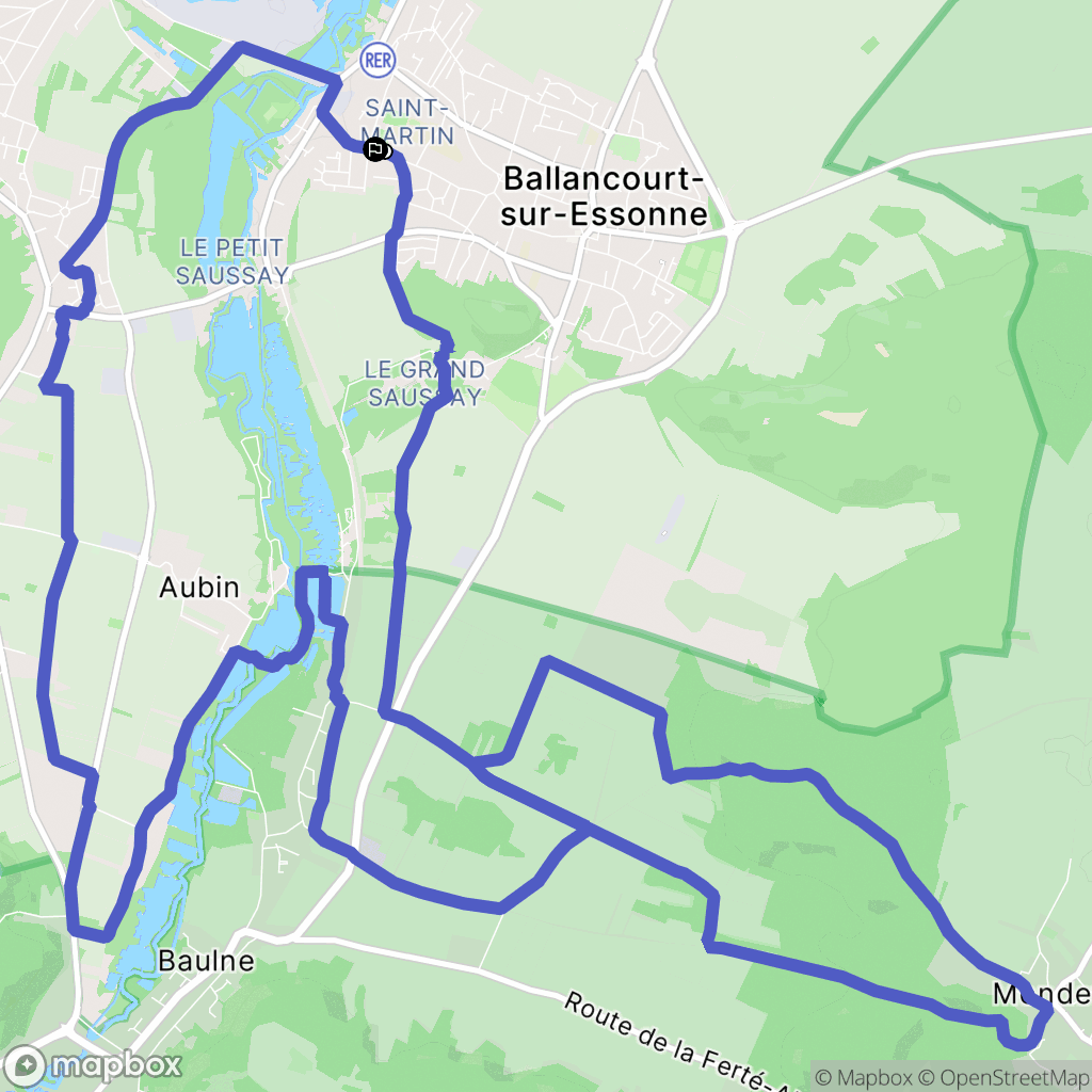 Ballancourt-sur-Essonne : carte du parcours de randonnée - France