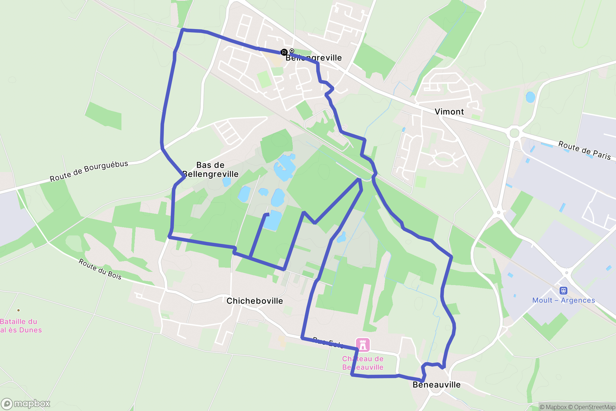 Bellengreville : carte du parcours de randonnée - France