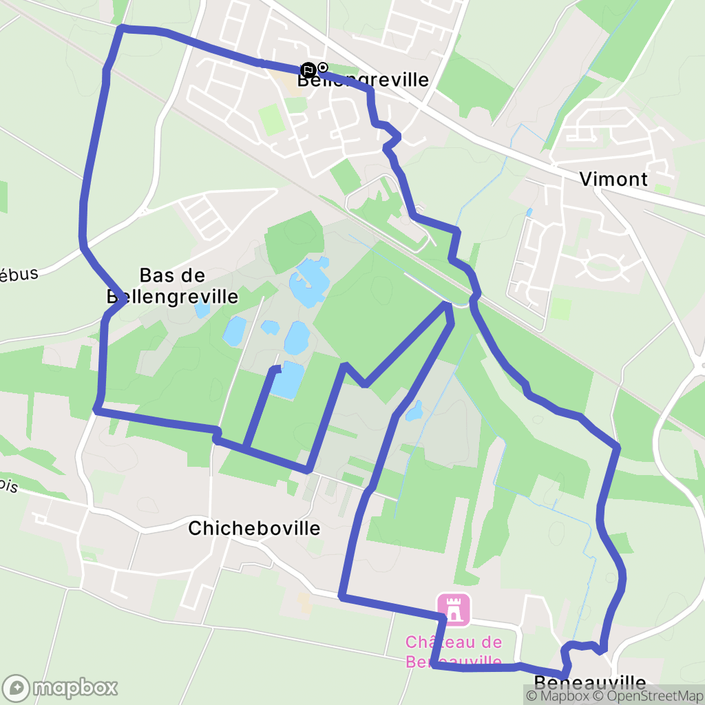 Bellengreville : carte du parcours de randonnée - France