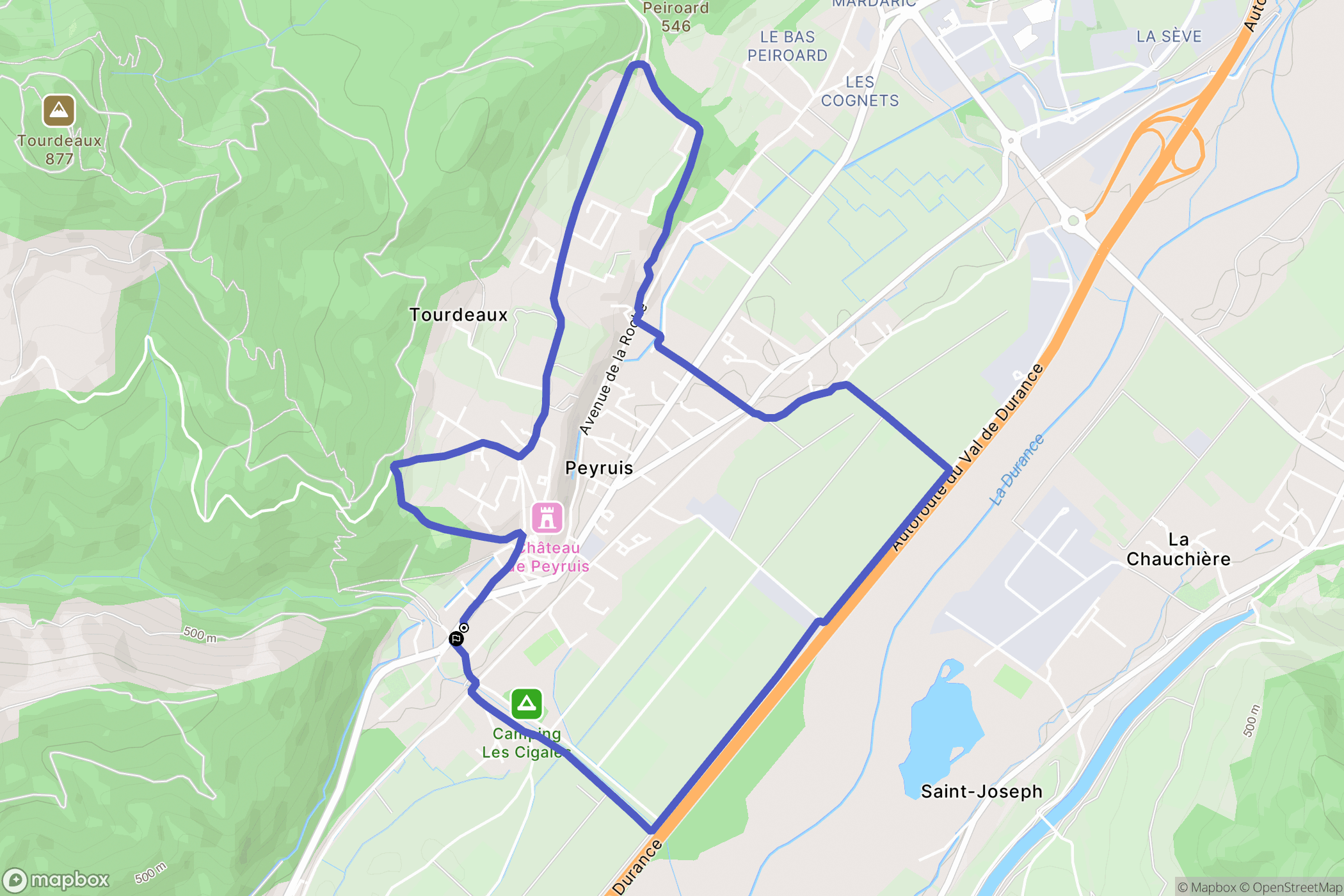 Peyruis : carte du parcours de randonnée - France