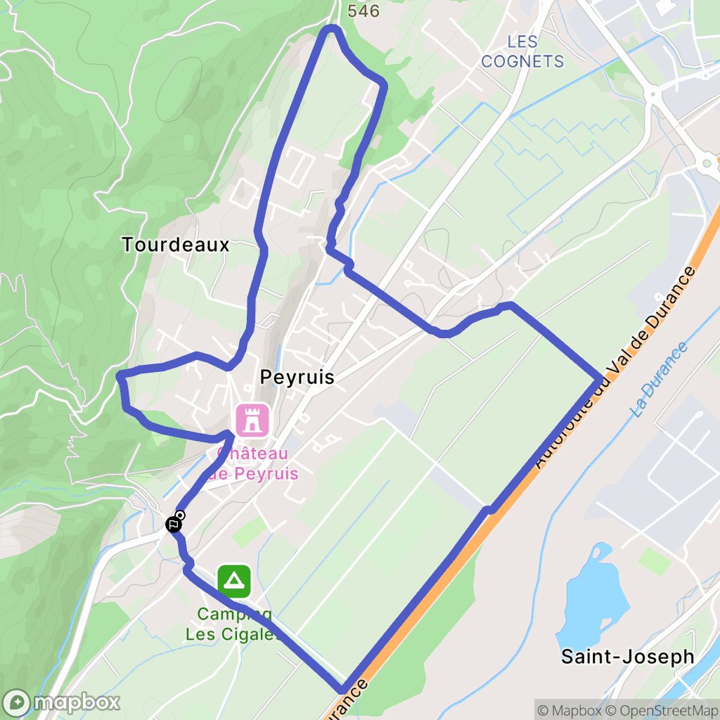 Peyruis : carte du parcours de randonnée - France