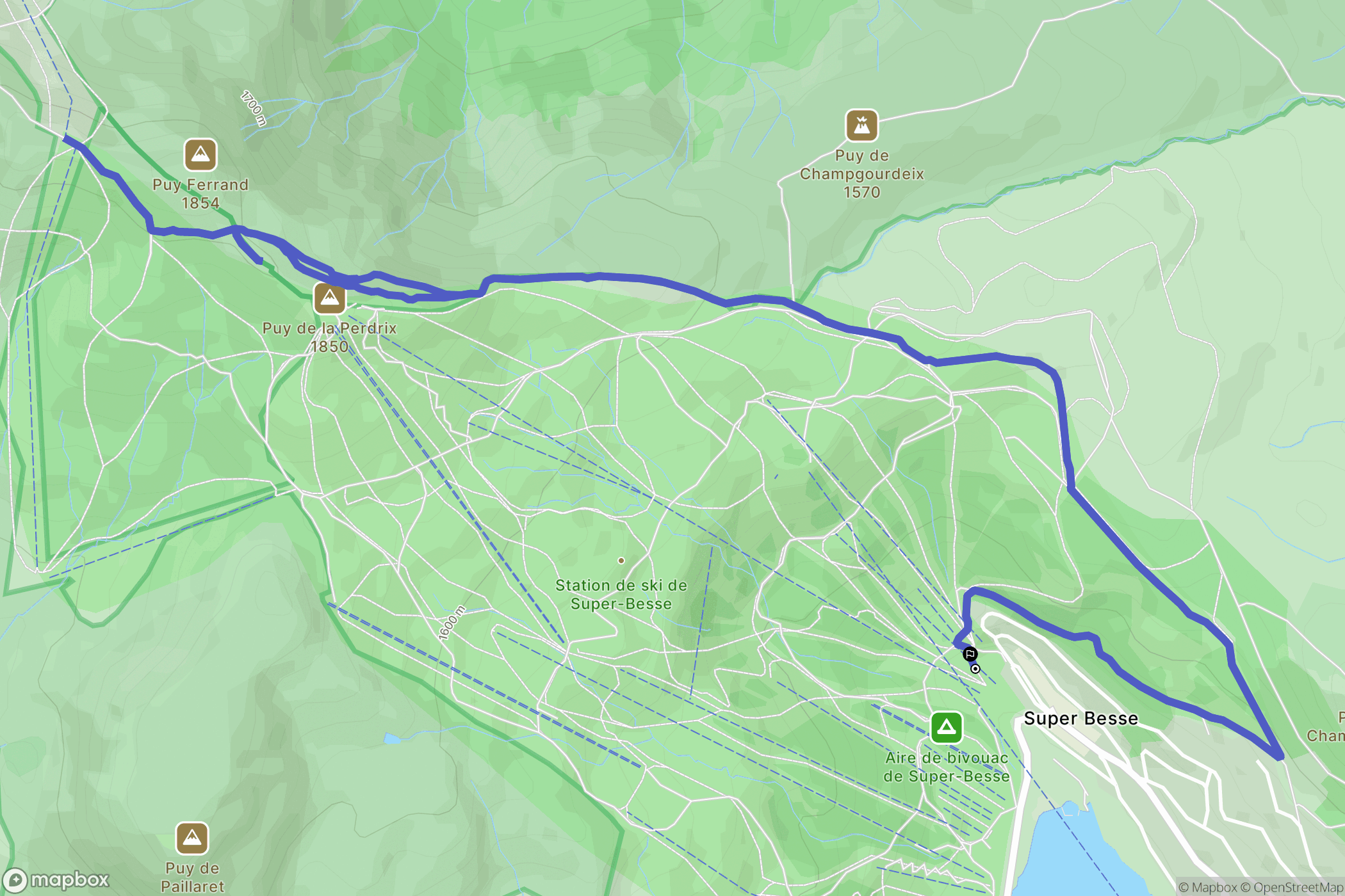 Besse-et-Saint-Anastaise : carte du parcours de randonnée - France