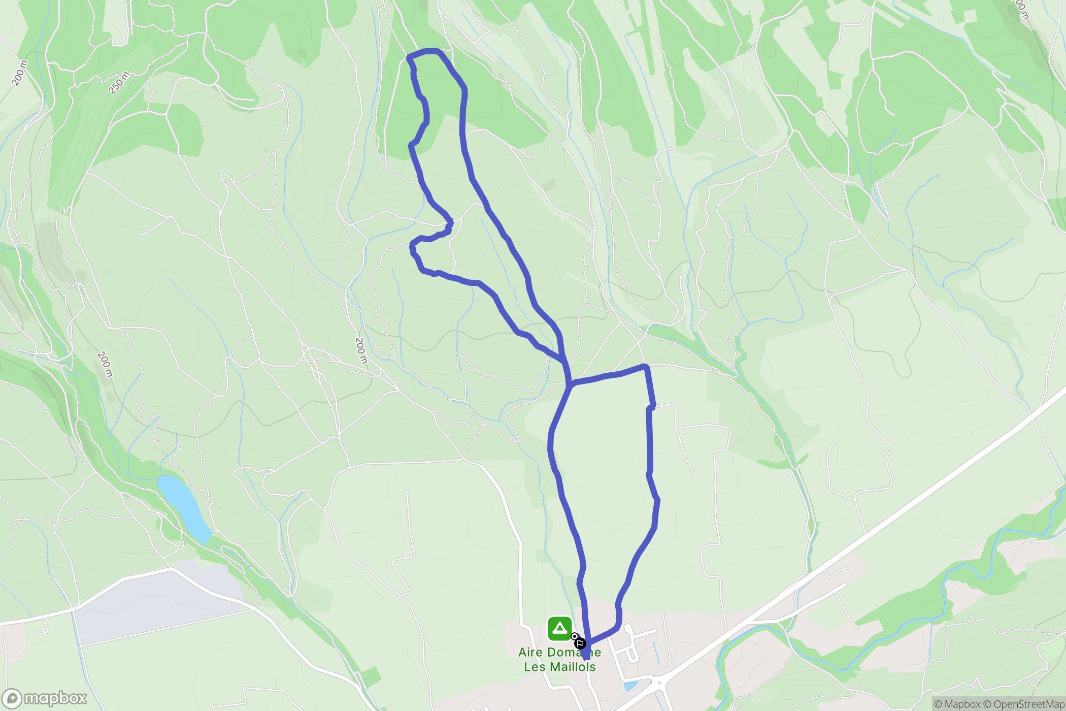 Villegly : carte du parcours de randonnée - France