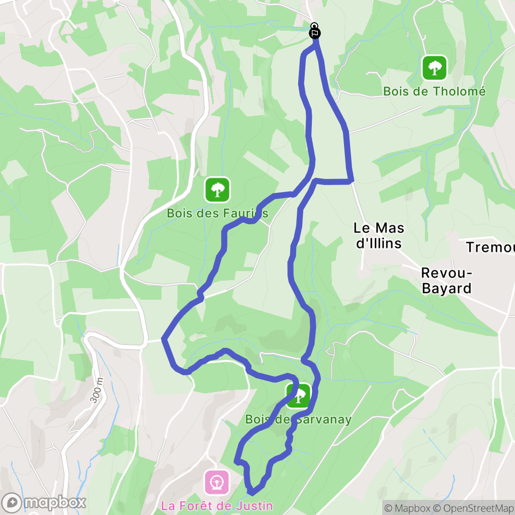 Chaponnay : carte du parcours de randonnée - France