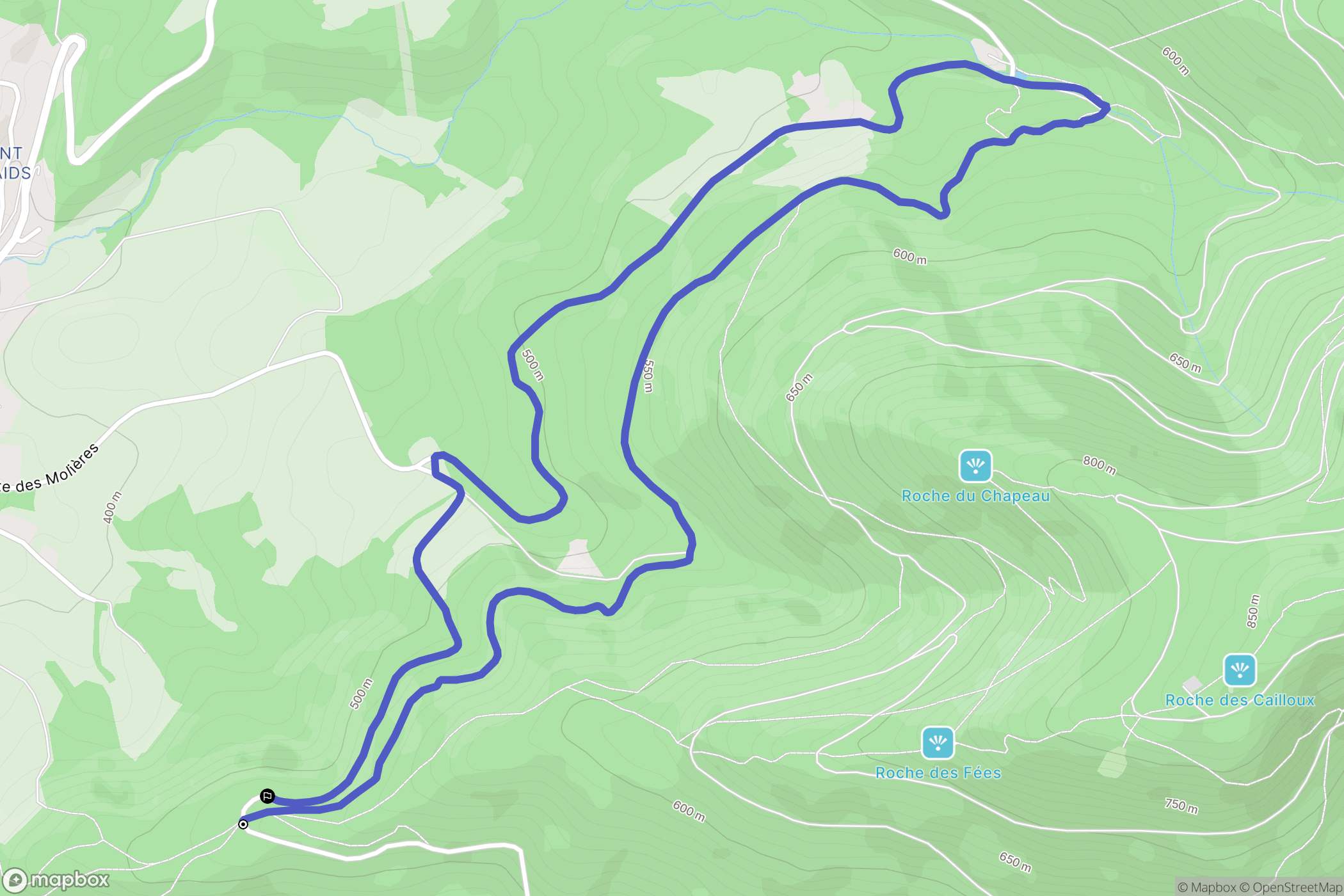 Saint-Dié-des-Vosges : carte du parcours de randonnée - France