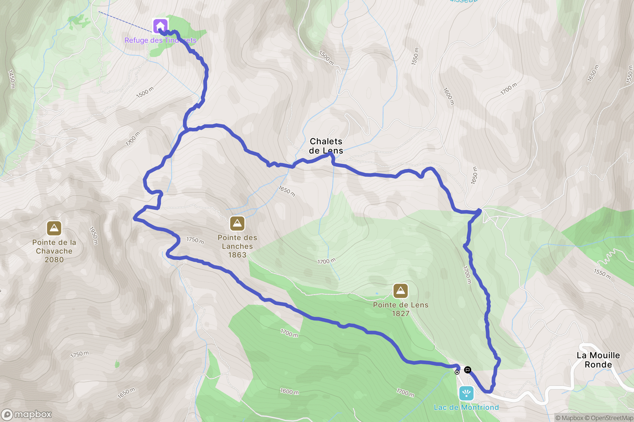 Châtel : carte du parcours de randonnée - France