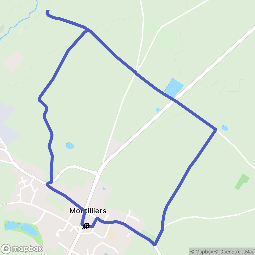 Montilliers : carte du parcours de randonnée - France