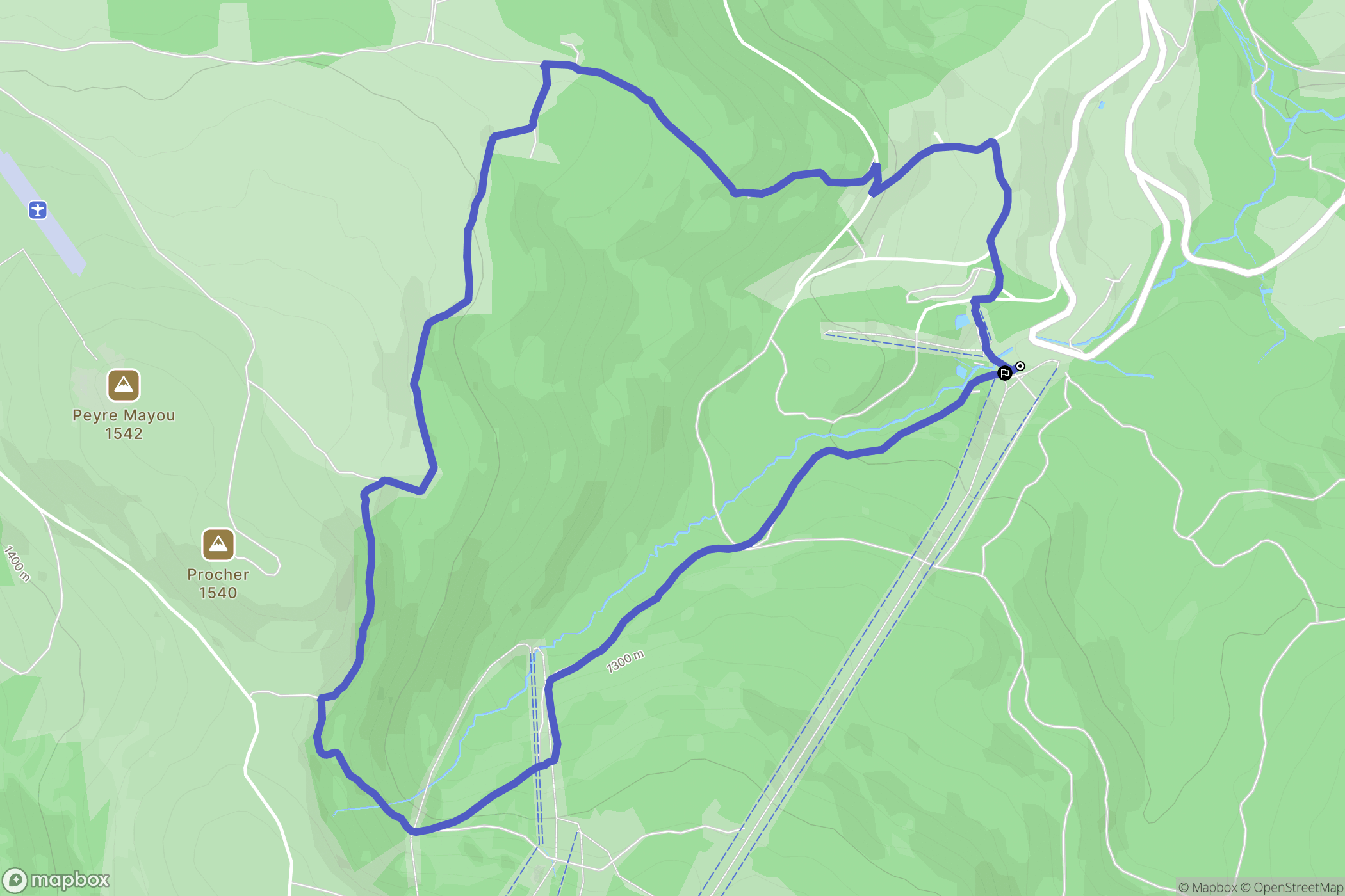 Chalmazel-Jeansagnière : carte du parcours de randonnée - France
