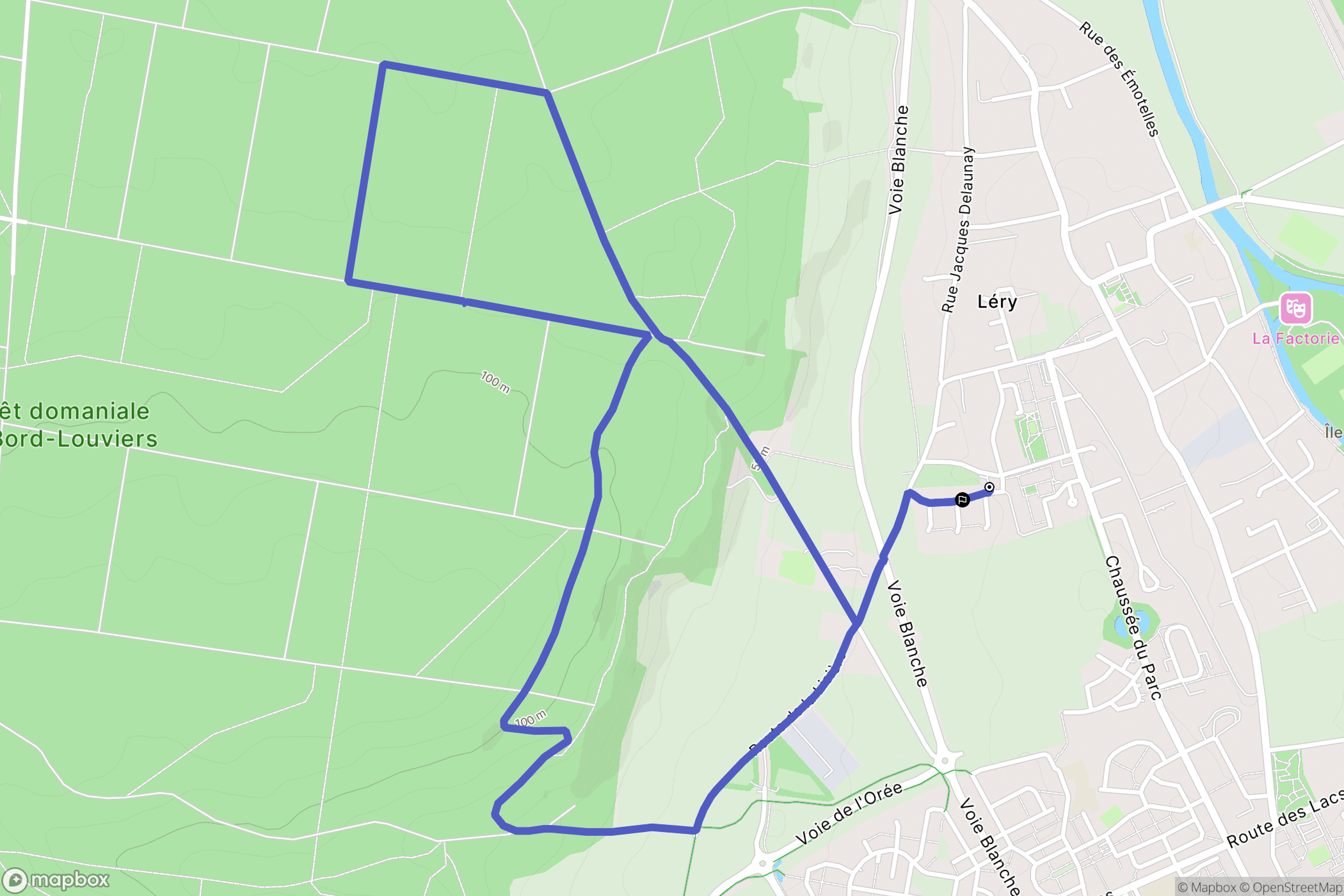 Lery : carte du parcours de randonnée - France