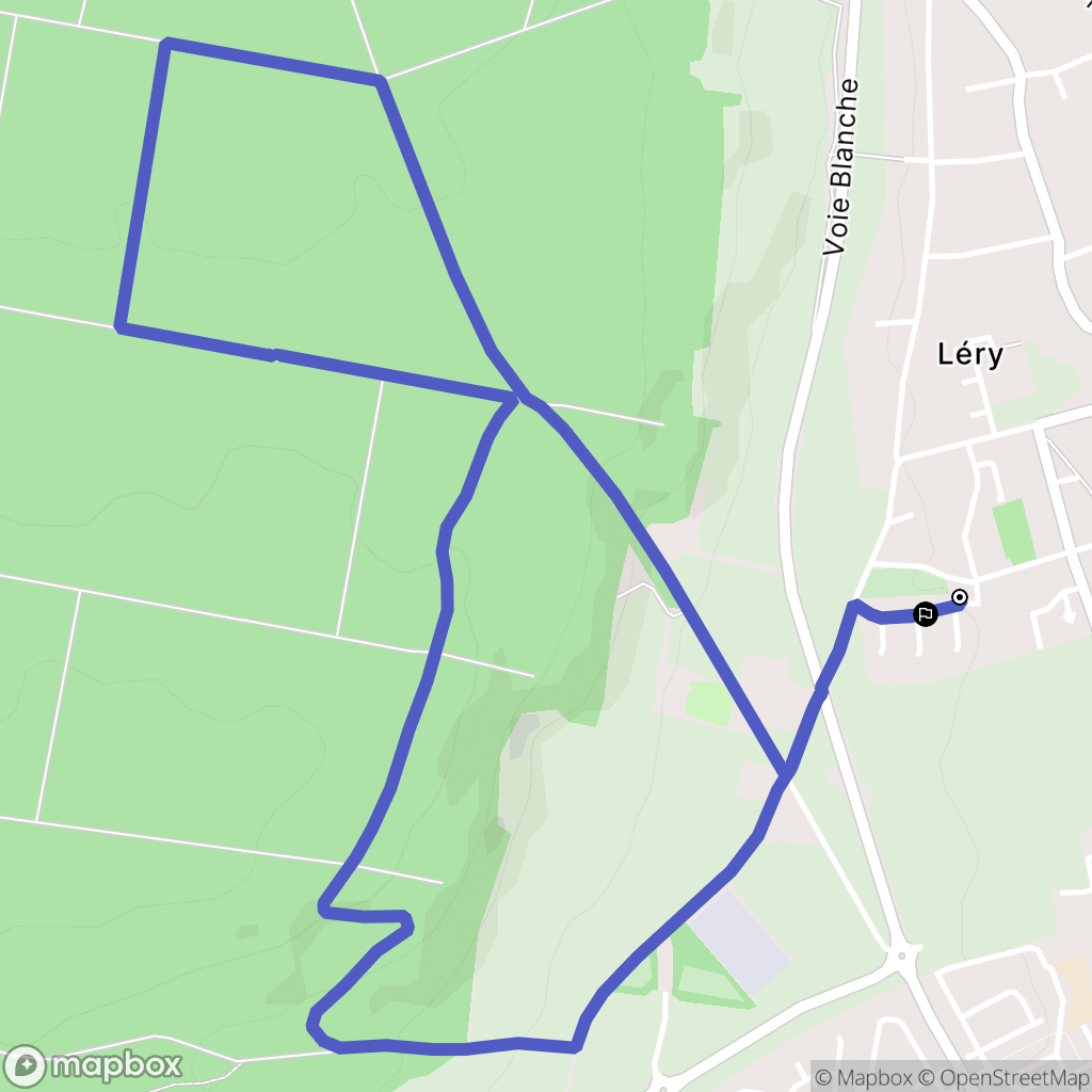 Lery : carte du parcours de randonnée - France
