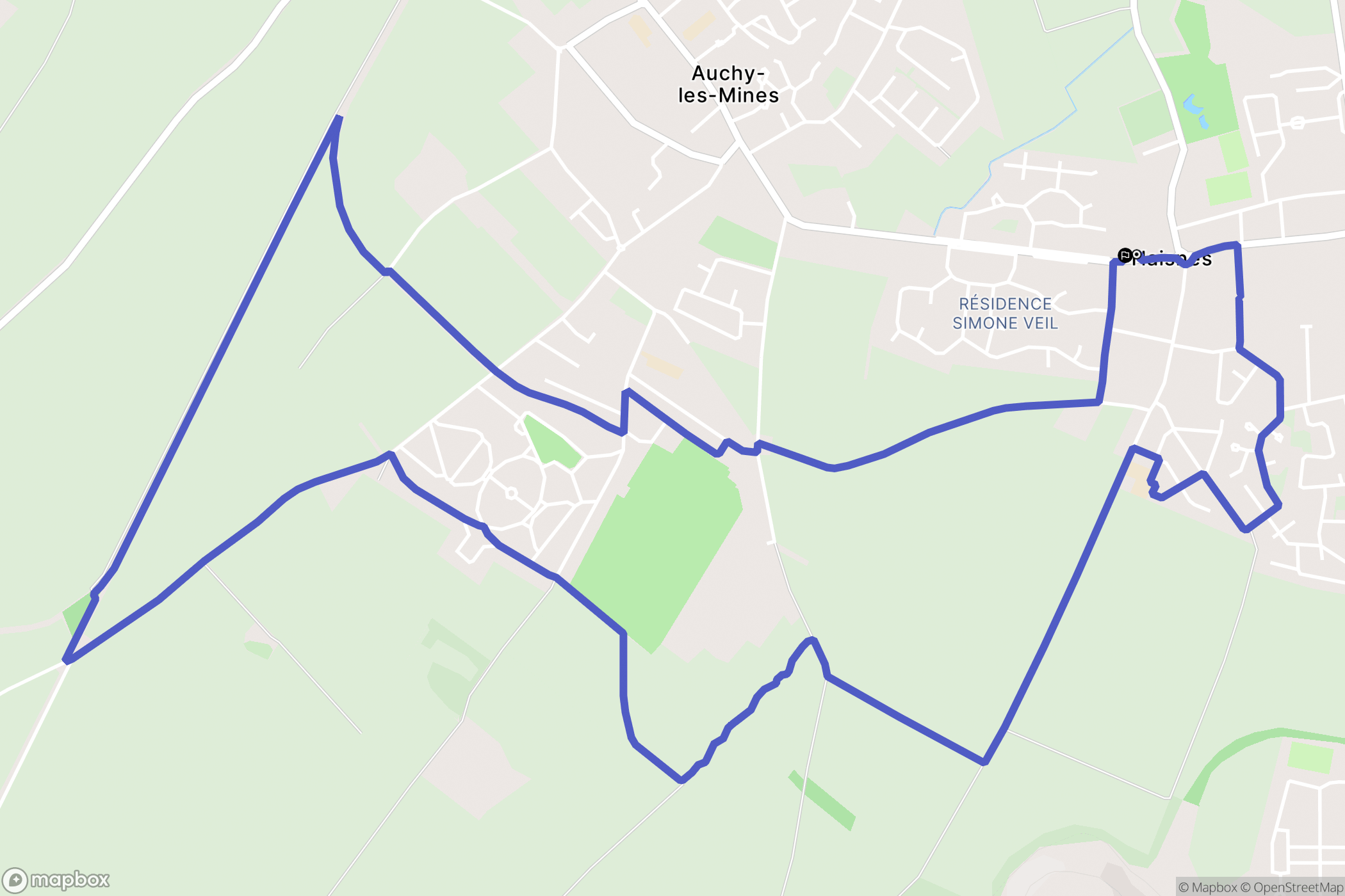 Haisnes : carte du parcours de randonnée - France