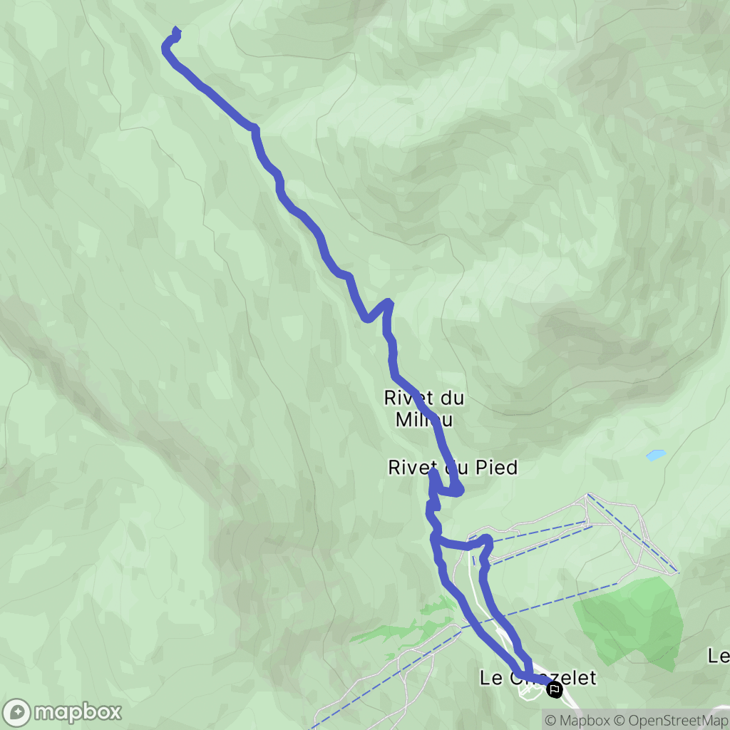 La Grave : carte du parcours de randonnée - France