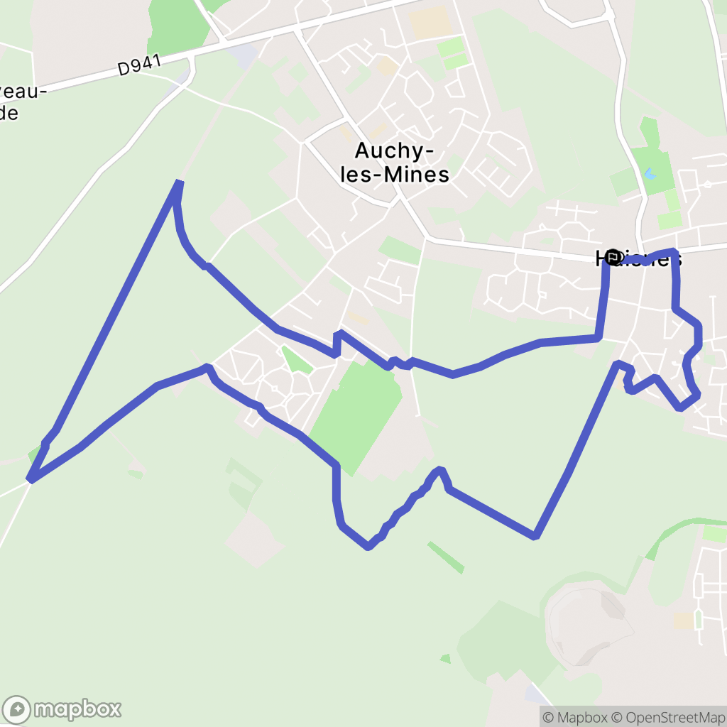 Haisnes : carte du parcours de randonnée - France