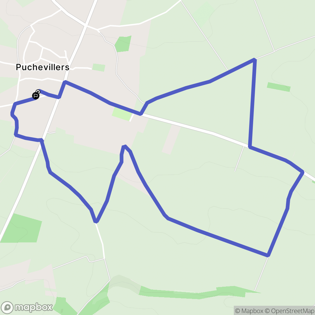 Puchevillers : carte du parcours de randonnée - France