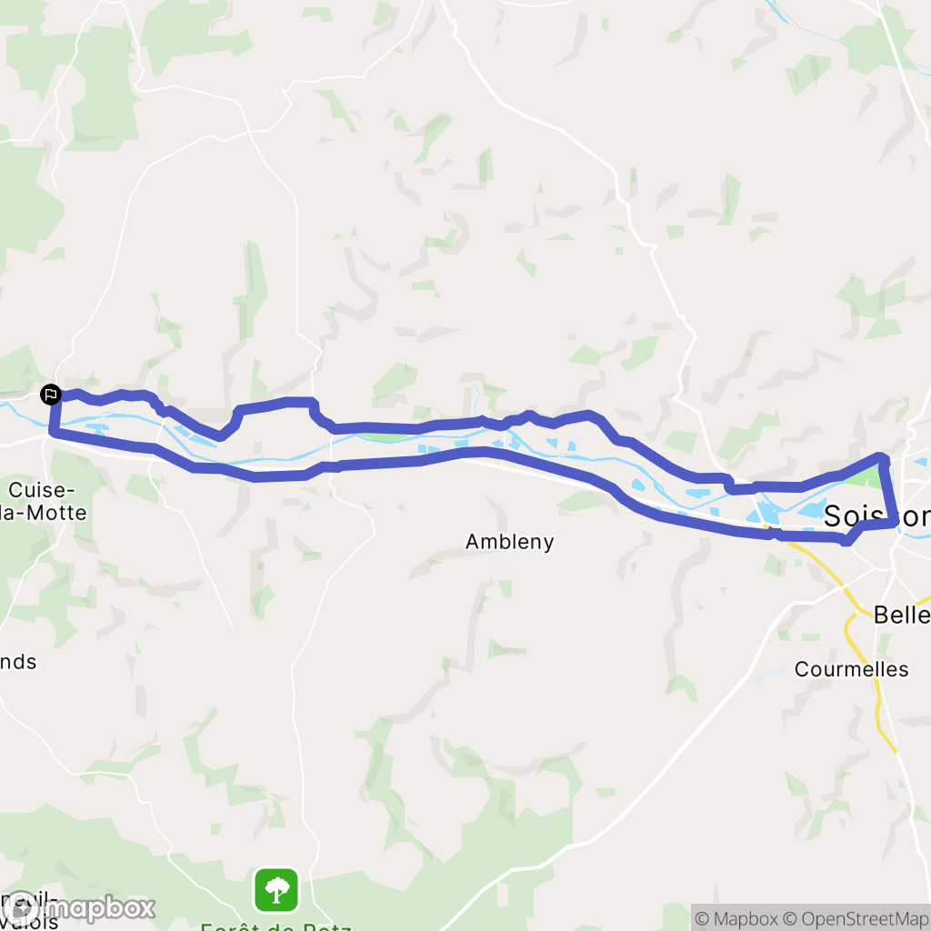Berneuil-sur-Aisne : carte du parcours de randonnée - France
