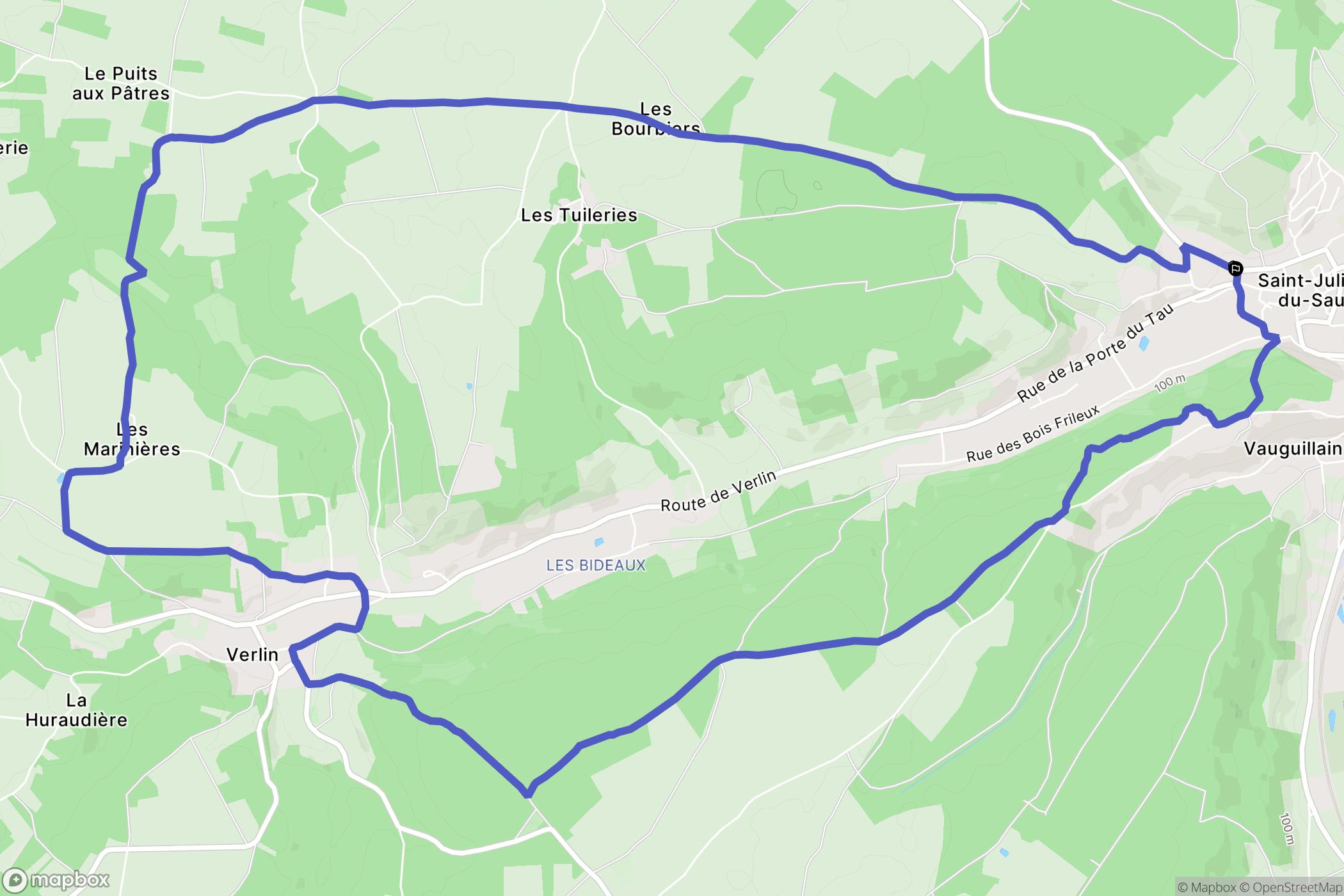 Saint-Julien-du-Sault : carte du parcours de randonnée - France