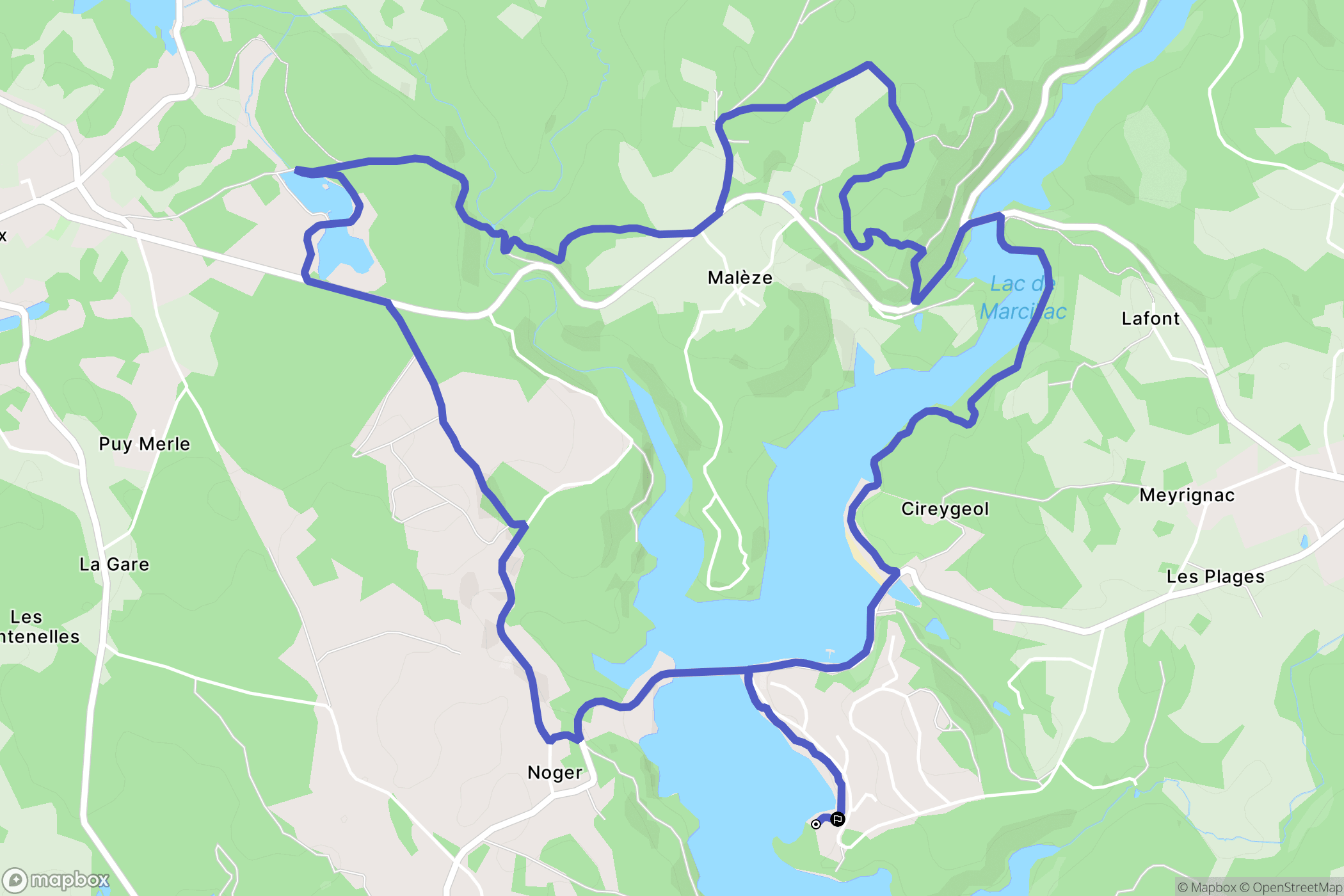 Marcillac-la-Croisille : carte du parcours de randonnée - France