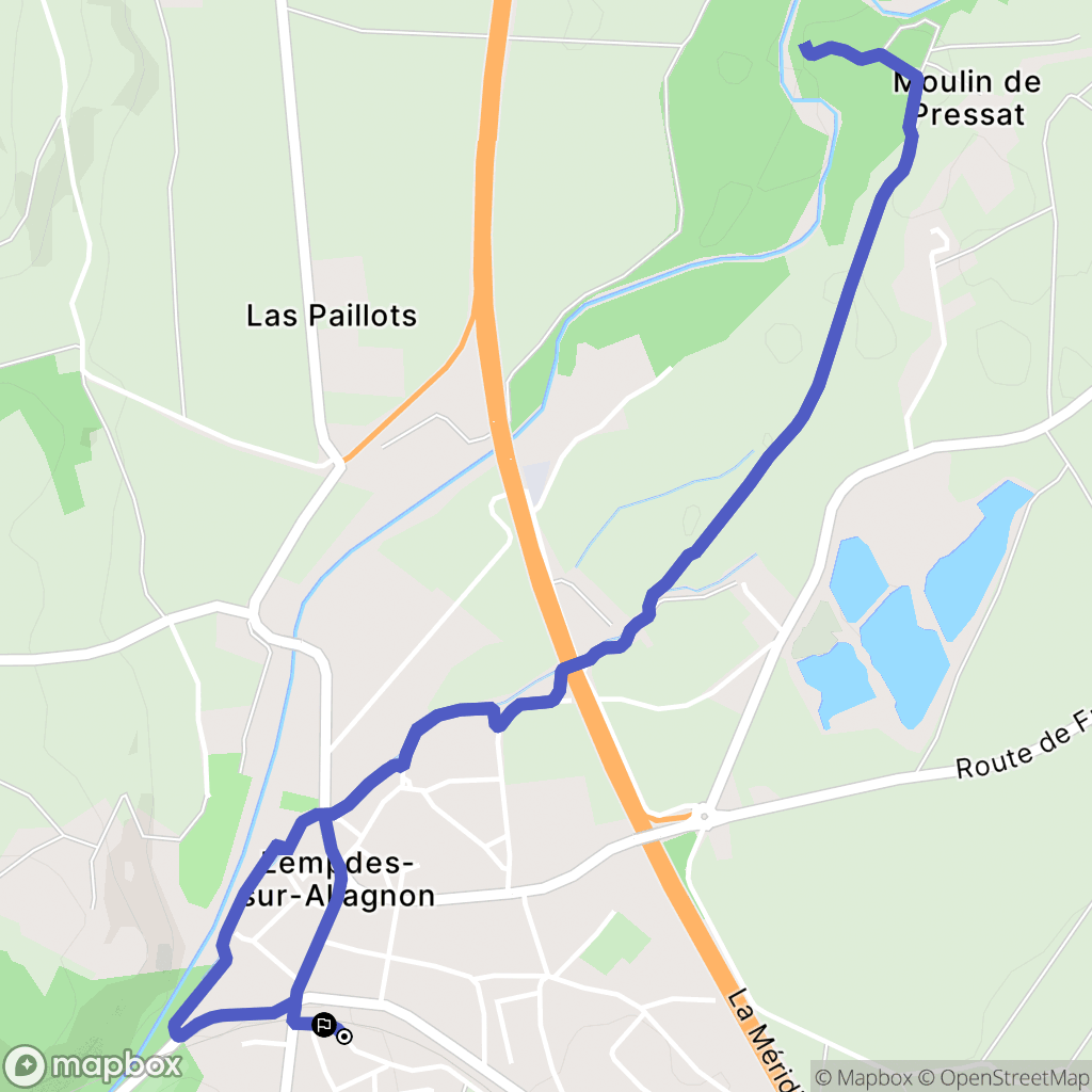 Lempdes-sur-Allagnon : carte du parcours de randonnée - France