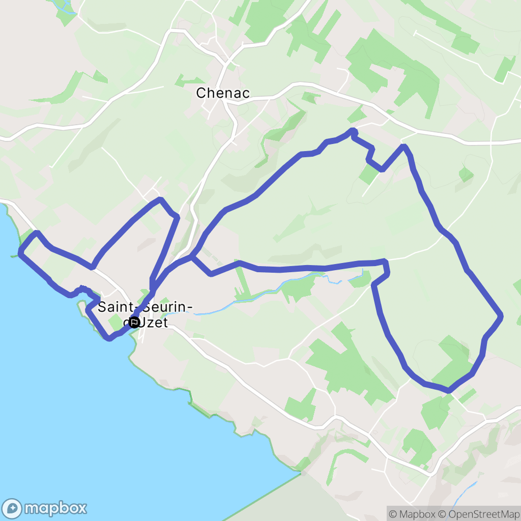 Chenac-Saint-Seurin-d'Uzet : carte du parcours de randonnée - France