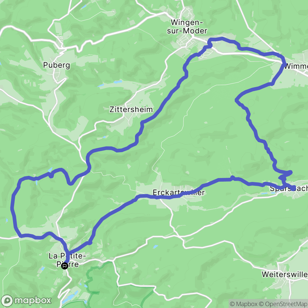 La Petite-Pierre : carte du parcours de randonnée - France