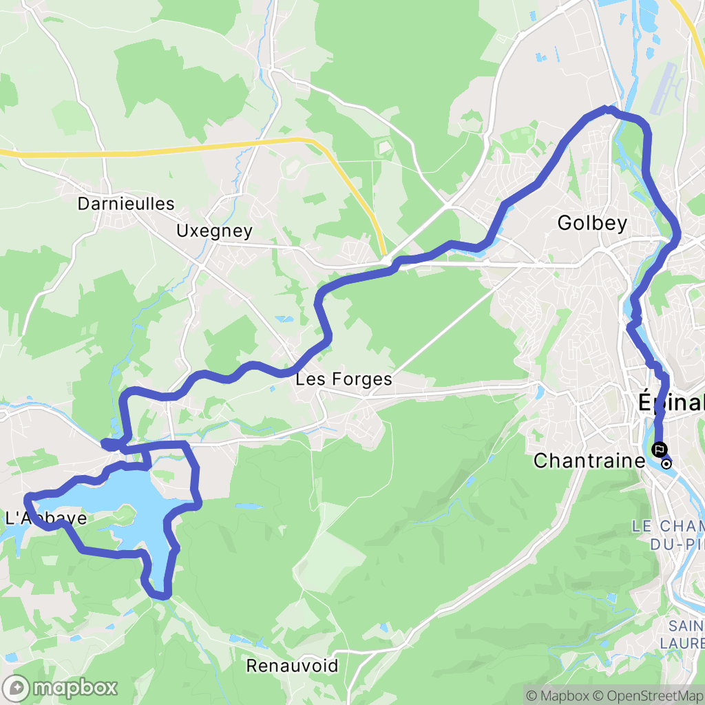 Épinal : carte du parcours de randonnée - France