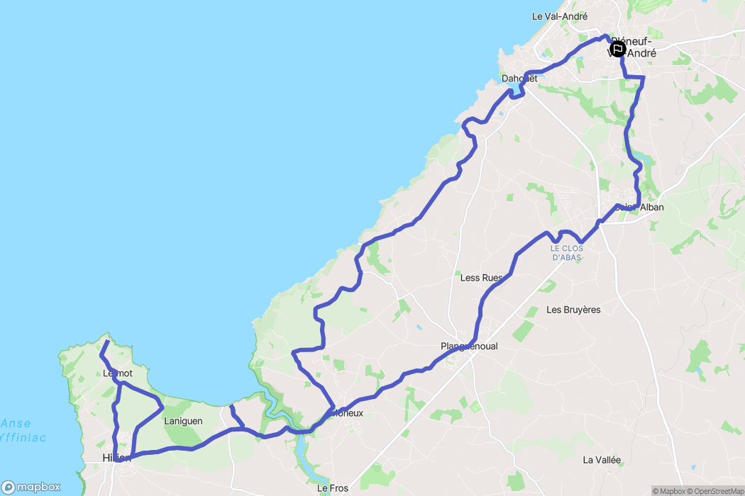Pléneuf-Val-André : carte du parcours de randonnée - France