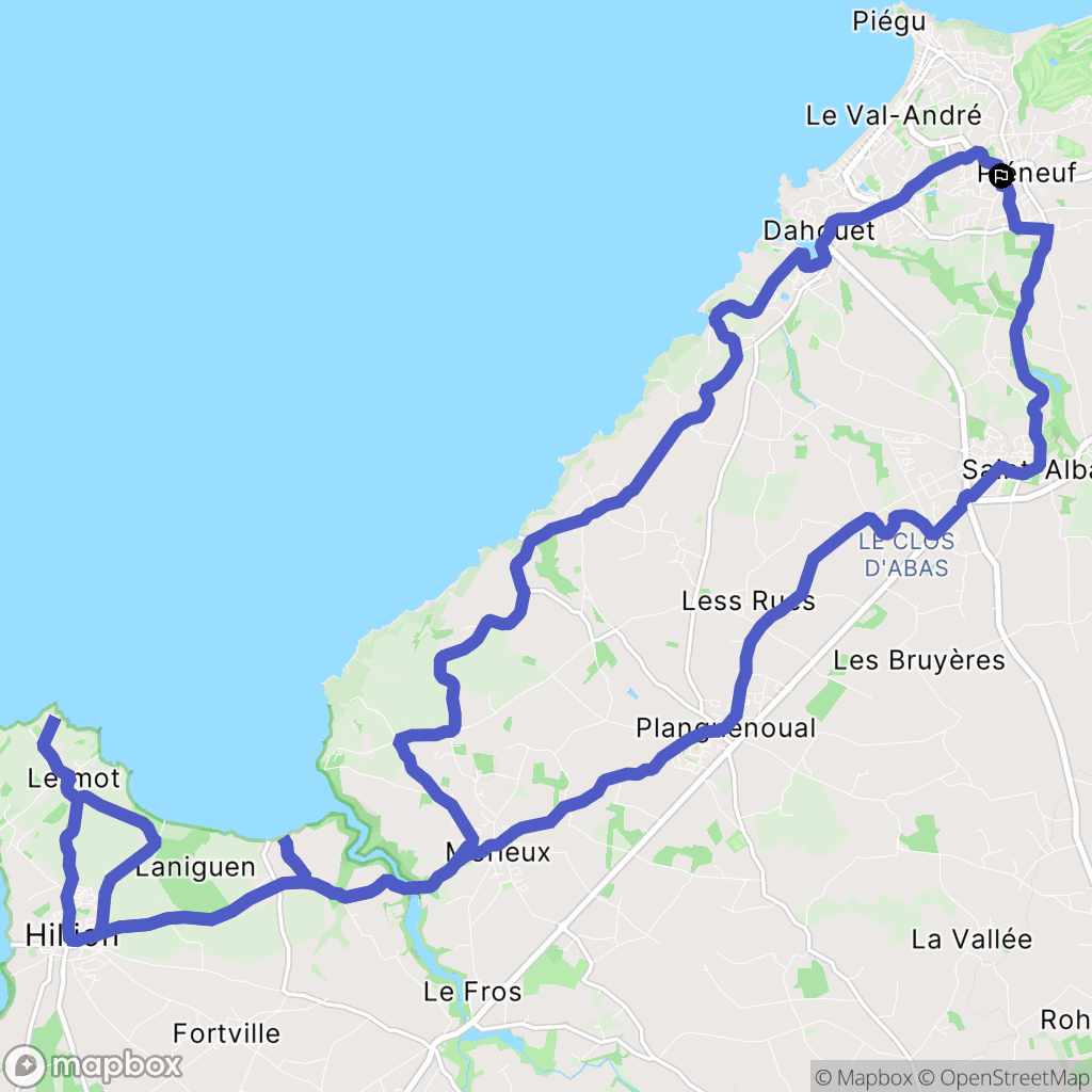 Pléneuf-Val-André : carte du parcours de randonnée - France