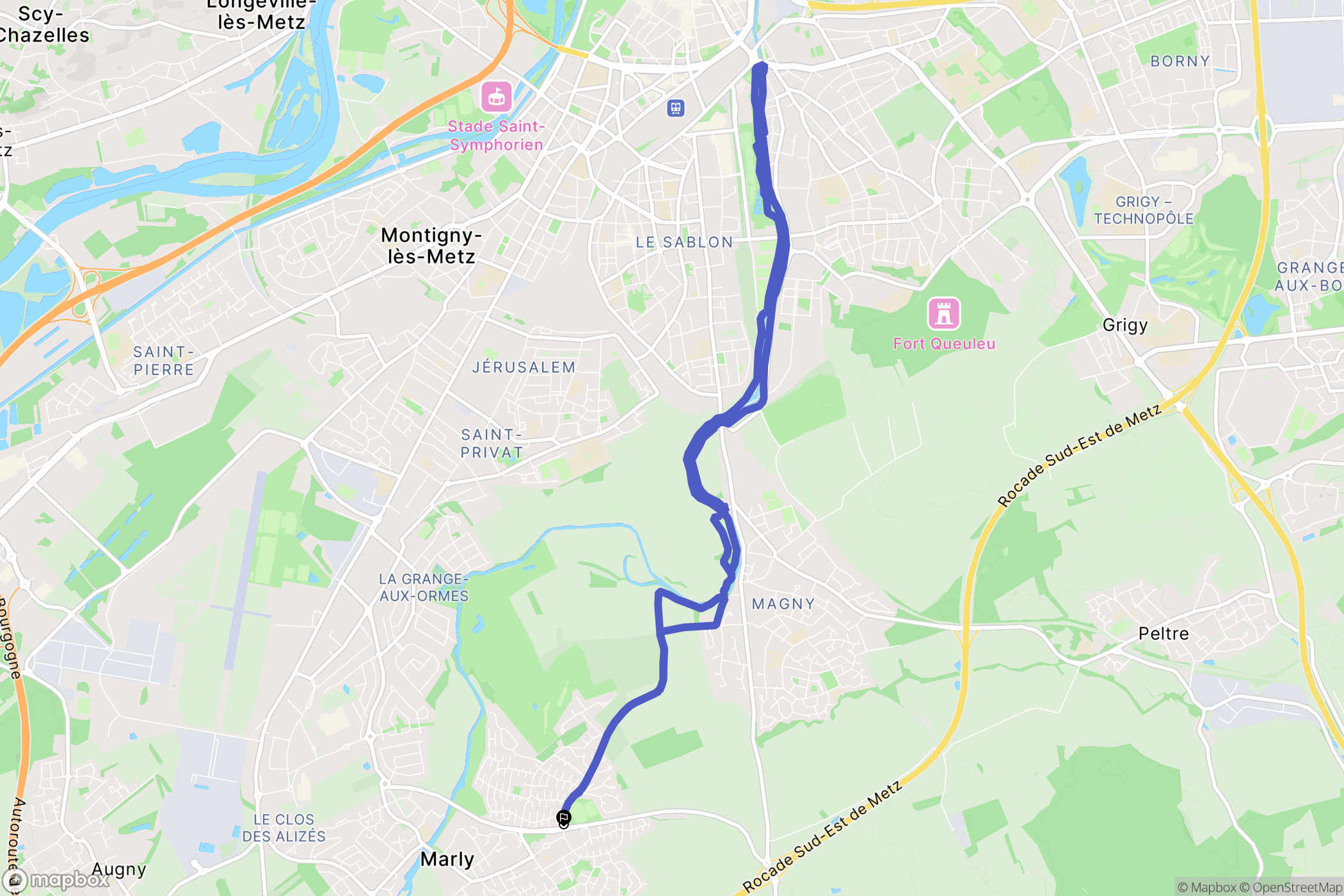 Marly : carte du parcours de randonnée - France