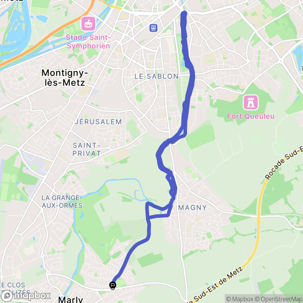 Marly : carte du parcours de randonnée - France