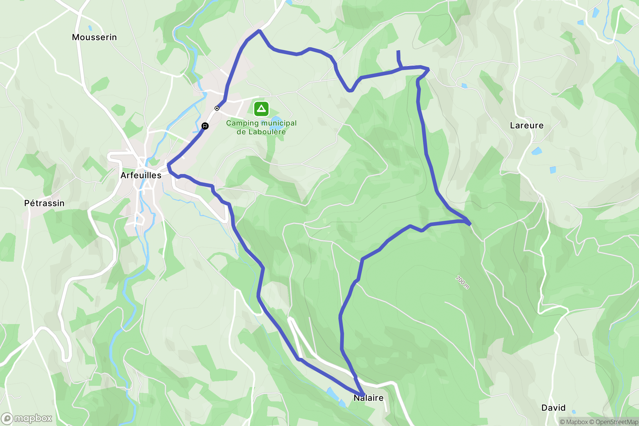Arfeuilles : carte du parcours de randonnée - France