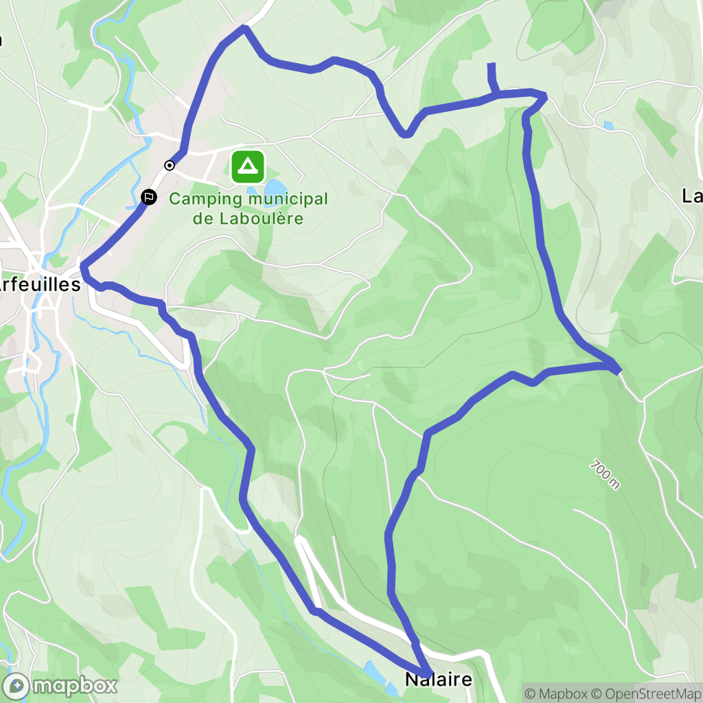 Arfeuilles : carte du parcours de randonnée - France