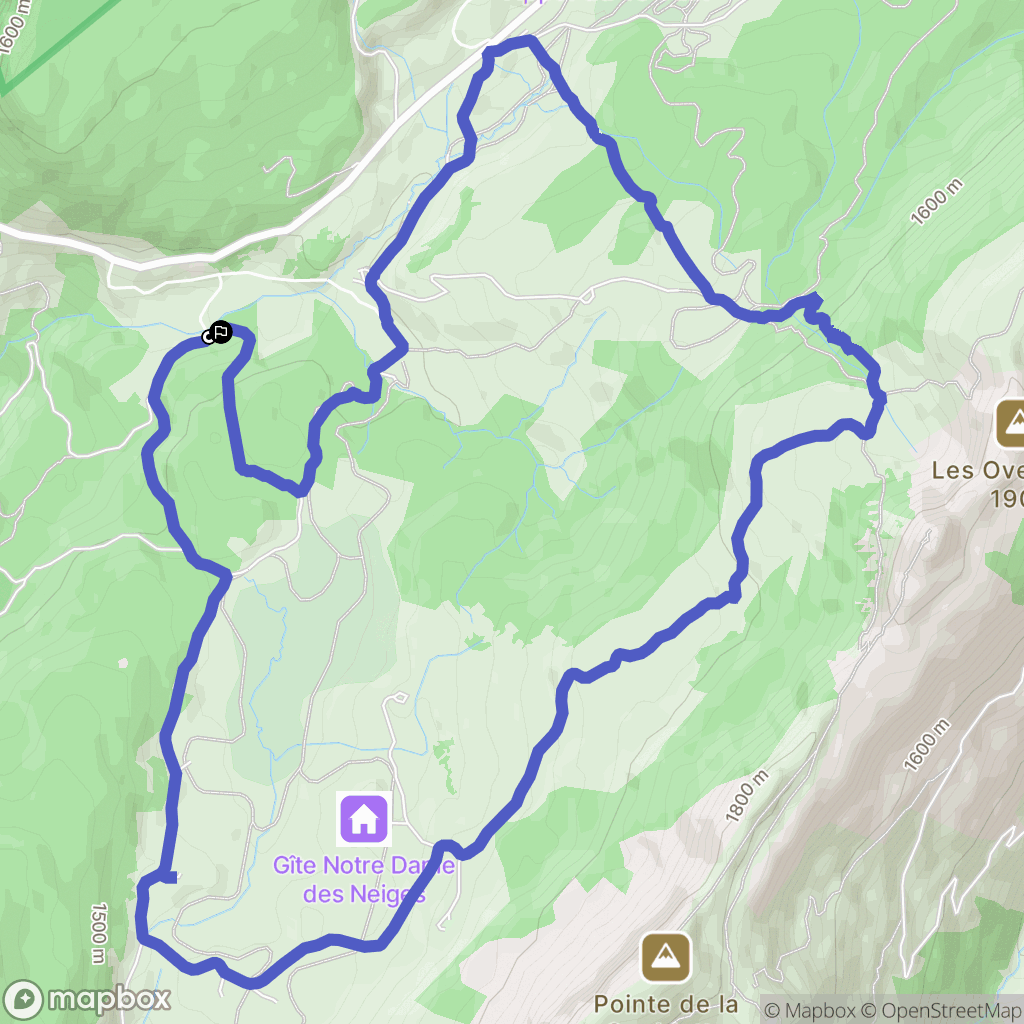 Fillière : carte du parcours de randonnée - France