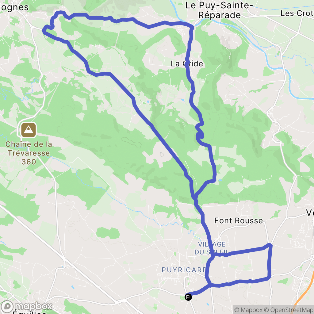 Aix-en-Provence : carte du parcours de randonnée - France