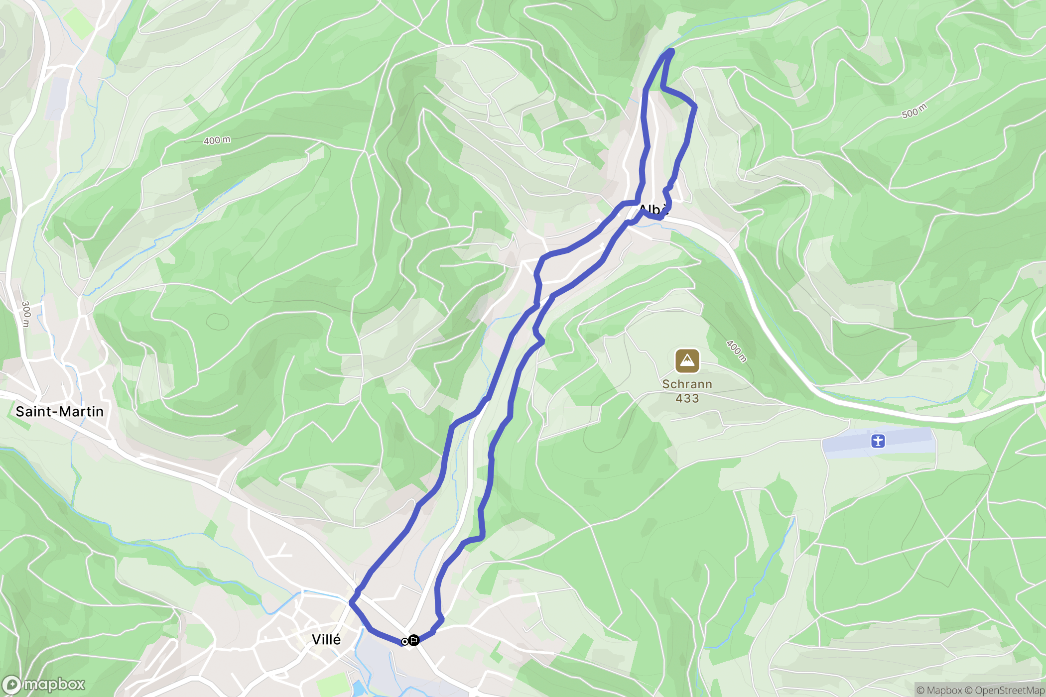 Villé : carte du parcours de randonnée - France