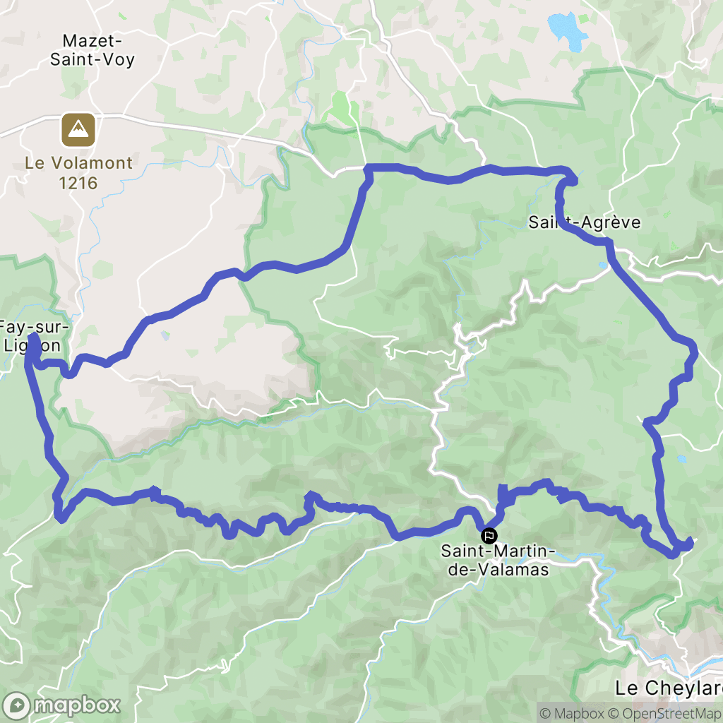 Saint-Martin-de-Valamas : carte du parcours de randonnée - France