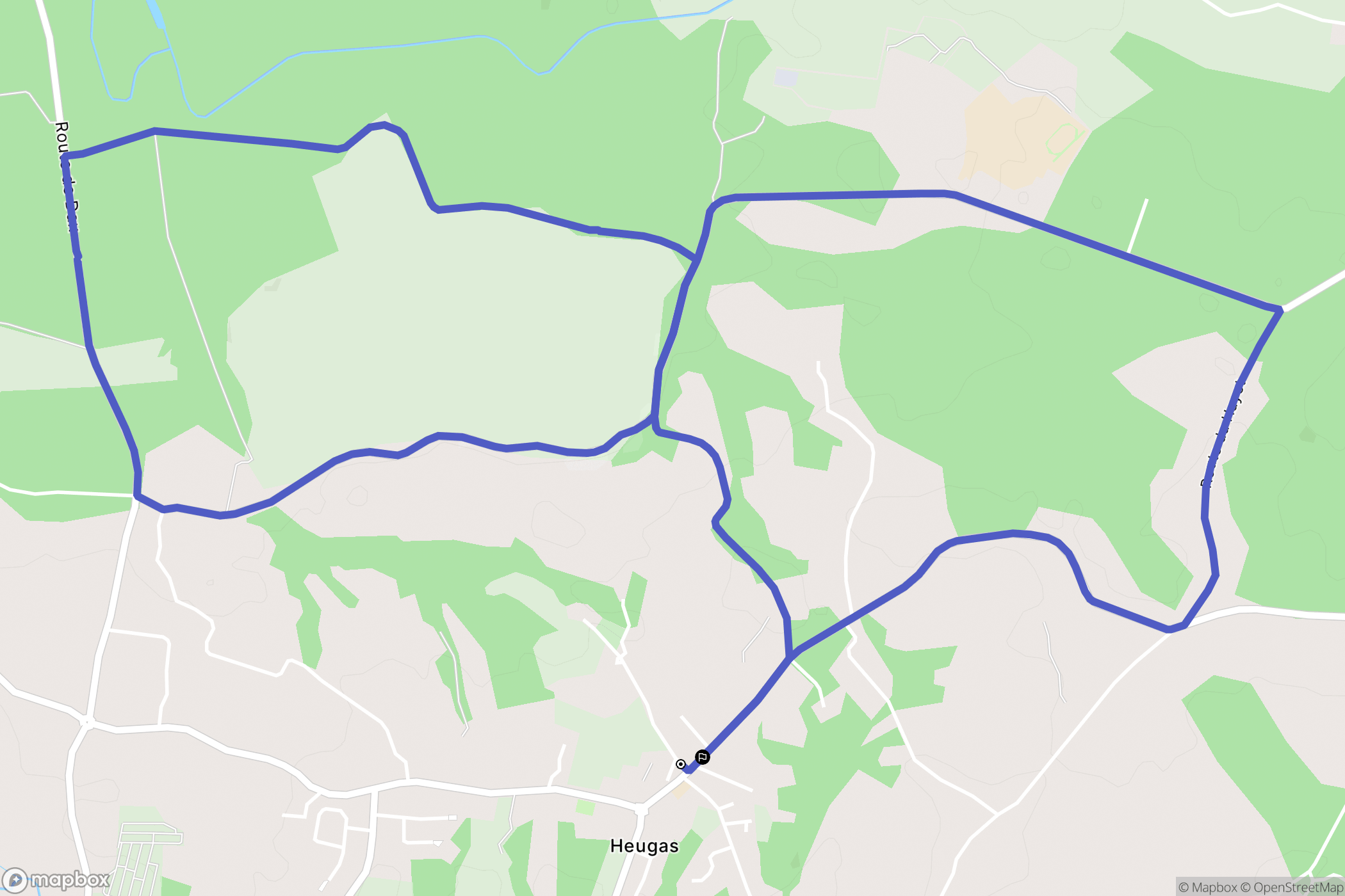Heugas : carte du parcours de randonnée - France