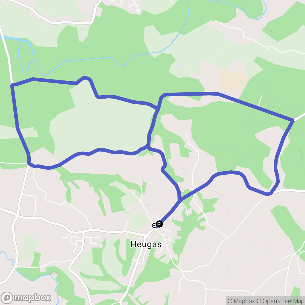 Heugas : carte du parcours de randonnée - France