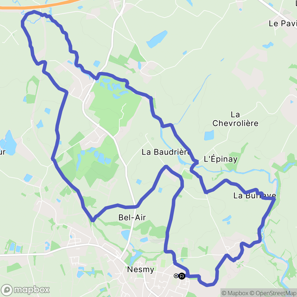 Nesmy : carte du parcours de randonnée - France